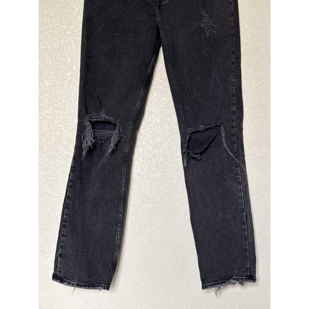 Abercrombie and Fitch Womens 90’s Straight Ultra High Rise Black Destroy Sz 28/6 - Picture 8 of 9